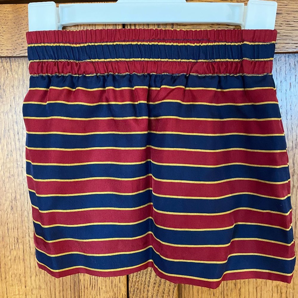 RALPH LAUREN TODDLER 2/2T STRIPED SKIRT NAVY/RED/GOLD